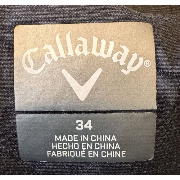 Callaway Shorts Mens 34 Black Flat Front Chino Polyester Performance Golf - Picture 7 of 12